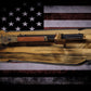 Walker Wood Gifts Gun Display Rustic Faux Live Edge Lever Action Rifle Display | Knotty Pine Gun Rack | American Eagle Flag | Handmade Wall Mount