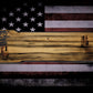 Walker Wood Gifts Gun Display Rustic Faux Live Edge Lever Action Rifle Display | Knotty Pine Gun Rack | American Eagle Flag | Handmade Wall Mount