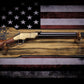 Walker Wood Gifts Gun Display Rustic Faux Live Edge Lever Action Rifle Display | Knotty Pine Gun Rack | American Eagle Flag | Handmade Wall Mount