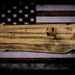 Walker Wood Gifts Gun Display Rustic Faux Live Edge Lever Action Rifle Display | Knotty Pine Gun Rack | American Eagle Flag | Handmade Wall Mount
