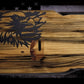 Walker Wood Gifts Gun Display Rustic Faux Live Edge Lever Action Rifle Display | Knotty Pine Gun Rack | American Eagle Flag | Handmade Wall Mount