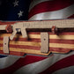 Walker Wood Gifts Gun Display Rustic Faux Live Edge Trump Old Glory Flag Rifle Display Collector Gift