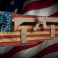 Walker Wood Gifts Gun Display Rustic Faux Live Edge Trump Old Glory Flag Rifle Display Collector Gift