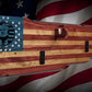 Walker Wood Gifts Gun Display Rustic Faux Live Edge Trump Old Glory Flag Rifle Display Collector Gift