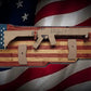 Walker Wood Gifts Gun Display Rustic Faux Live Edge Trump Old Glory Flag Rifle Display Collector Gift