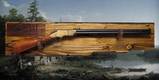 Walker Wood Gifts Gun Display Rustic Lever Action Faux Live Edge Knotty Pine Henry Gun Rack Collector Gift