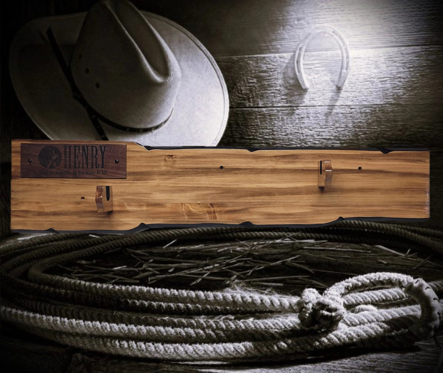 Walker Wood Gifts Gun Display Rustic Lever Action Henry Faux Live Edge Knotty Pine Gun Display Collector Gift