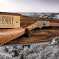 Walker Wood Gifts Gun Display Rustic Lever Action Rifle Display | Handcrafted Rustic Faux Live Edge Knotty Pine Gun Rack Wall Mount Henry Winchester Decor Gift