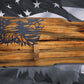 Walker Wood Gifts Gun Display Rustic Lever Action Wall Rifle Display Black Eagle Knotty Pine Faux Live Edge