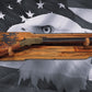 Walker Wood Gifts Gun Display Rustic Lever Action Wall Rifle Display Black Eagle Knotty Pine Faux Live Edge