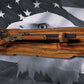 Walker Wood Gifts Gun Display Rustic Lever Action Wall Rifle Display Black Eagle Knotty Pine Faux Live Edge