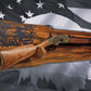 Walker Wood Gifts Gun Display Rustic Lever Action Wall Rifle Display Black Eagle Knotty Pine Faux Live Edge