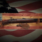 Walker Wood Gifts Gun Display Rustic Old Glory All-Purpose Rifle Display Knife Mount Faux Live Edge Aspen Cabin Décor Perfect Collectors Gift