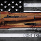 Walker Wood Gifts Gun Display Rustic Old Glory Don't Tread On Me M1 Garand Display Faux Live Edge Knotty Pine Cabin Décor Collectors Gift