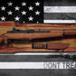 Walker Wood Gifts Gun Display Rustic Old Glory Don't Tread On Me M1 Garand Display Faux Live Edge Knotty Pine Cabin Décor Collectors Gift