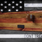 Walker Wood Gifts Gun Display Rustic Old Glory Don't Tread On Me M1 Garand Display Faux Live Edge Knotty Pine Cabin Décor Collectors Gift