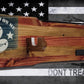 Walker Wood Gifts Gun Display Rustic Old Glory Don't Tread On Me M1 Garand Display Faux Live Edge Knotty Pine Cabin Décor Collectors Gift