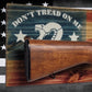 Walker Wood Gifts Gun Display Rustic Old Glory Don't Tread On Me M1 Garand Display Faux Live Edge Knotty Pine Cabin Décor Collectors Gift