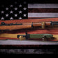 Walker Wood Gifts Gun Display Rustic Old Glory M1 Garand Gun and Knife Display Faux Live Edge Knotty Pine Gift