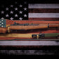 Walker Wood Gifts Gun Display Rustic Old Glory M1 Garand Gun and Knife Display Faux Live Edge Knotty Pine Gift