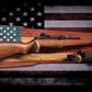 Walker Wood Gifts Gun Display Rustic Old Glory M1 Garand Gun and Knife Display Faux Live Edge Knotty Pine Gift