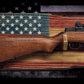 Walker Wood Gifts Gun Display Rustic Old Glory M1 Garand Gun and Knife Display Faux Live Edge Knotty Pine Gift