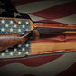 Walker Wood Gifts Gun Display Rustic Old Glory Shotgun Display Faux Live Edge Knotty Pine Cabin Décor Collectors Gift