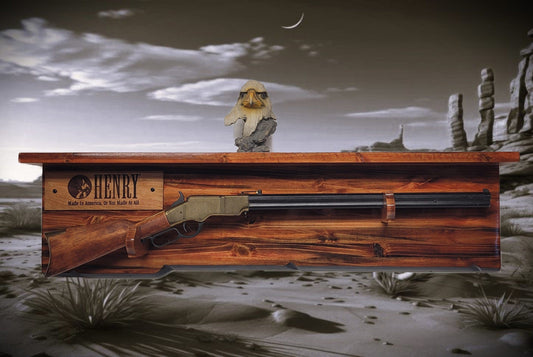 Walker Wood Gifts Gun Display Tradition Lever Action Henry Knotty Pine Rifle Gun Shelf Display Western Farmhouse Gift