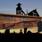 Walker Wood Gifts Gun Display Traditional Lever Action Henry Rifle Display Cabin Oak with Lock Collectors Gift