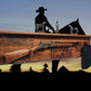 Walker Wood Gifts Gun Display Traditional Lever Action Henry Rifle Display Cabin Oak with Lock Collectors Gift