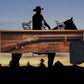 Walker Wood Gifts Gun Display Traditional Lever Action Henry Rifle Display Cabin Oak with Lock Collectors Gift