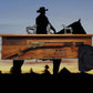 Walker Wood Gifts Gun Display Traditional Lever Action Henry Rifle Display Cabin Oak with Lock Collectors Gift