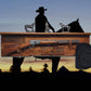 Walker Wood Gifts Gun Display Traditional Lever Action Henry Rifle Display Cabin Oak with Lock Collectors Gift