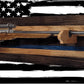 Walker Wood Gifts Gun Display Traditional Solid Cabin Oak Shotgun Rifle Rack Thin Blue Line Patriotic Police Collector Gift