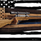 Walker Wood Gifts Gun Display Traditional Solid Cabin Oak Shotgun Rifle Rack Thin Blue Line Patriotic Police Collector Gift