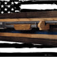 Walker Wood Gifts Gun Display Traditional Solid Cabin Oak Shotgun Rifle Rack Thin Blue Line Patriotic Police Collector Gift