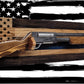 Walker Wood Gifts Gun Display Traditional Solid Cabin Oak Shotgun Rifle Rack Thin Blue Line Patriotic Police Collector Gift