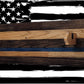 Walker Wood Gifts Gun Display Traditional Solid Cabin Oak Shotgun Rifle Rack Thin Blue Line Patriotic Police Collector Gift