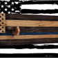 Walker Wood Gifts Gun Display Traditional Solid Cabin Oak Shotgun Rifle Rack Thin Blue Line Patriotic Police Collector Gift