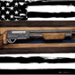 Walker Wood Gifts Gun Display Traditional Solid Cabin Oak Shotgun Rifle Rack Thin Blue Line Patriotic Police Collector Gift