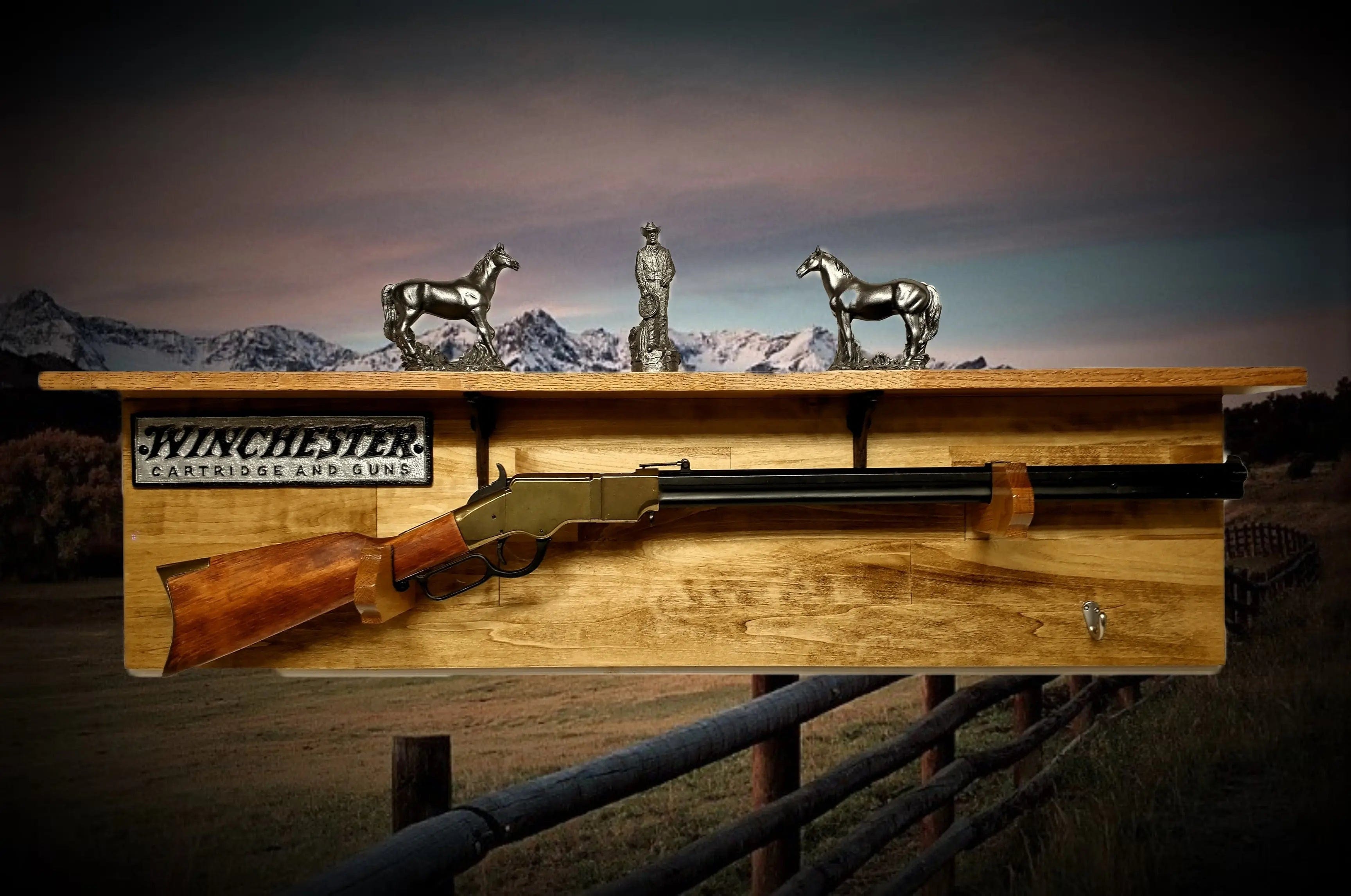 Best Rifle Display Lever Action Rifle Shelf Wall Display - Unique Collector Gift