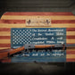 Walker Wood Gifts Gun Display Unique Old Glory We The People Lever Action Knotty Pine Rifle Display Collectors Gift