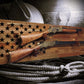 Walker Wood Gifts gun rack 50 Black Star Flag 2 Place Lever Action Rifle Cabin Acacia Display Collector Gift