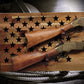 Walker Wood Gifts gun rack 50 Black Star Flag 2 Place Lever Action Rifle Cabin Acacia Display Collector Gift