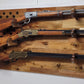 Walker Wood Gifts gun rack 50 Black Star Flag 3 Place Lever Action Rifle Cabin Acacia Display Collector Gift