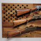Walker Wood Gifts gun rack 50 Black Star Flag 3 Place Lever Action Rifle Cabin Acacia Display Collector Gift