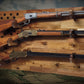 Walker Wood Gifts gun rack 50 Black Star Flag 3 Place Lever Action Rifle Cabin Acacia Display Collector Gift