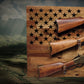 Walker Wood Gifts gun rack 50 Black Star Flag 3 Place Lever Action Rifle Cabin Acacia Display Collector Gift