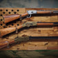 Walker Wood Gifts gun rack 50 Black Star Flag 3 Place Lever Action Rifle Cabin Acacia Display Collector Gift