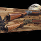 Walker Wood Gifts gun rack Handcrafted 2-Place Lever Action Rifle Wall Display | Acacia Wood & Eagle Flag